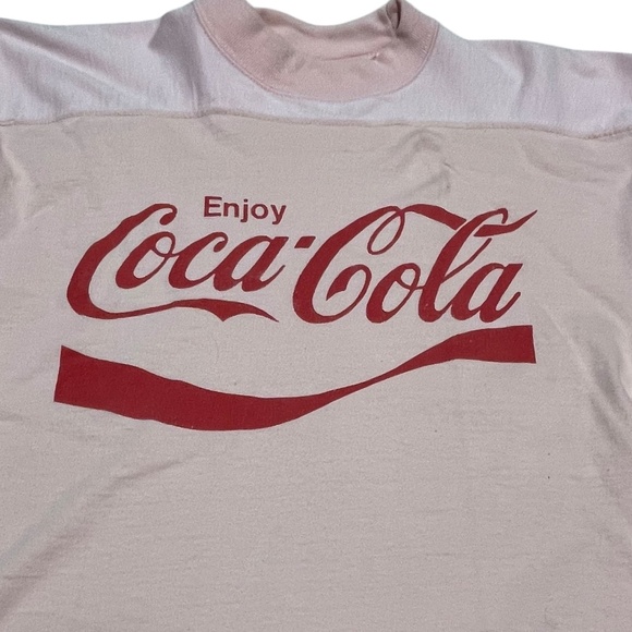 Vintage Coca Cola Long Sleeve Pink Jersey T Shirt Size L See measurements - Picture 3 of 7